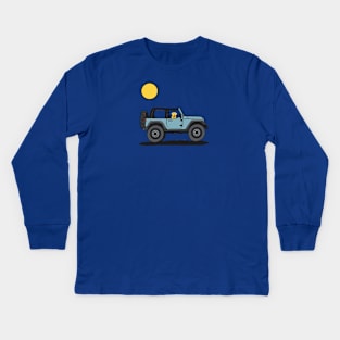 Earl Grey Wrangler with Dog Kids Long Sleeve T-Shirt